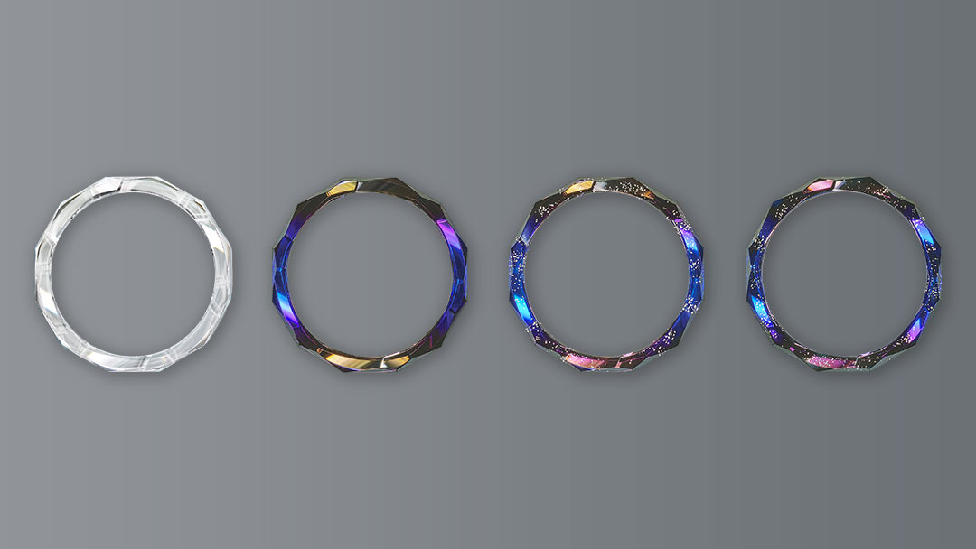 たゆたう波の美しさをイメージした20面カットサファイアガラスベゼル